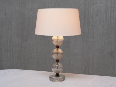  Falkenbergs Belysning Falkenbergs Belysning Table Lamp in Glass Rosewood Sweden 1950s