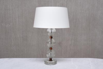  Falkenbergs Belysning Falkenbergs Belysning Table Lamp in Glass Rosewood Sweden 1950s