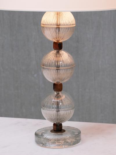  Falkenbergs Belysning Falkenbergs Belysning Table Lamp in Glass Rosewood Sweden 1950s