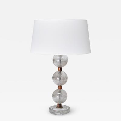  Falkenbergs Belysning Falkenbergs Belysning Table Lamp in Glass Rosewood Sweden 1950s