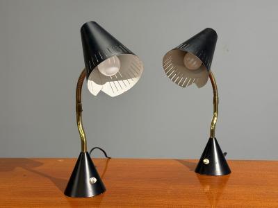  Falkenbergs Belysning Falkenbergs Belysning Table Lamps Metal Brass Sweden 1950s