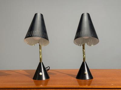  Falkenbergs Belysning Falkenbergs Belysning Table Lamps Metal Brass Sweden 1950s