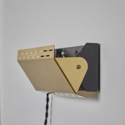  Falkenbergs Belysning Pair of 1960s Perforated Brass Metal Wall Lamps for Falkenbergs Belysning