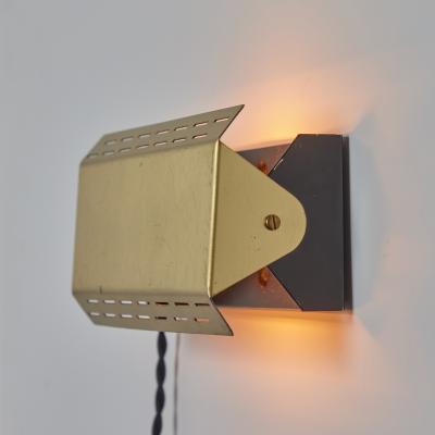  Falkenbergs Belysning Pair of 1960s Perforated Brass Metal Wall Lamps for Falkenbergs Belysning