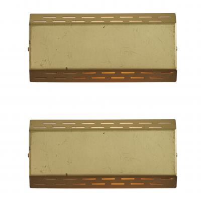  Falkenbergs Belysning Pair of 1960s Perforated Brass Metal Wall Lamps for Falkenbergs Belysning