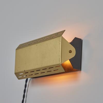  Falkenbergs Belysning Pair of 1960s Perforated Brass Metal Wall Lamps for Falkenbergs Belysning