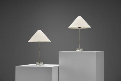 Falkenbergs Belysning Pair of Brass and Glass Table Lamps by Falkenberg Belysning Sweden 1960s