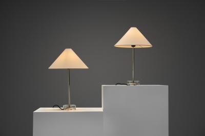  Falkenbergs Belysning Pair of Brass and Glass Table Lamps by Falkenberg Belysning Sweden 1960s