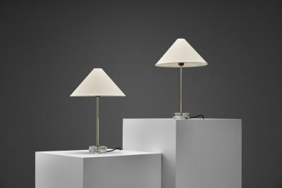  Falkenbergs Belysning Pair of Brass and Glass Table Lamps by Falkenberg Belysning Sweden 1960s