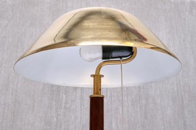 Falkenbergs Belysning Pair of Falkenbergs Belysning 6422 Table Lamps Brass and Leather Sweden 1950s