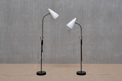  Falkenbergs Belysning Pair of Falkenbergs Belysning Adjustable Floor Lamps Model 7070 Sweden 1960s