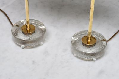 Falkenbergs Belysning Pair of Falkenbergs Belysning Table Lamps in Brass and Glass Sweden 1960s