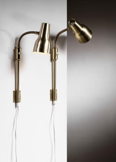  Falkenbergs Belysning Pair of Falkenbergs brass wall lamps