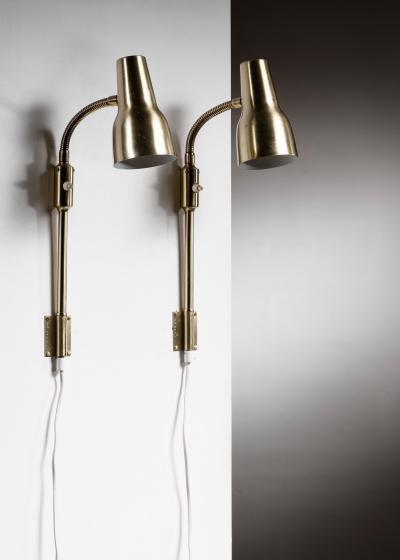  Falkenbergs Belysning Pair of Falkenbergs brass wall lamps