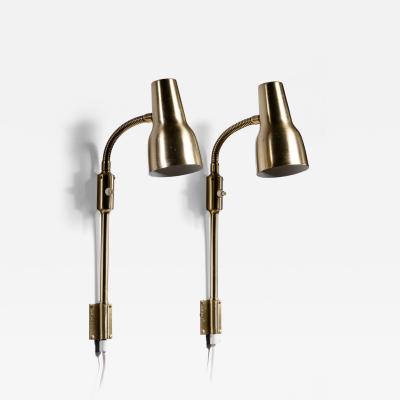  Falkenbergs Belysning Pair of Falkenbergs brass wall lamps