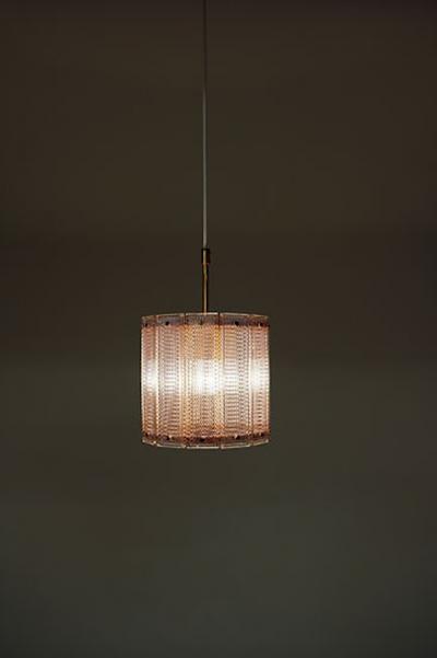  Falkenbergs Belysning Pair of Glass and Brass Pendants by Falkenbergs Belysning Sweden 1960s