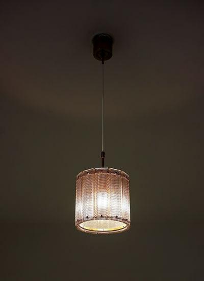  Falkenbergs Belysning Pair of Glass and Brass Pendants by Falkenbergs Belysning Sweden 1960s
