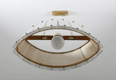  Falkenbergs Belysning Swedish Mid Century Modern Pendant in Glass and Brass by Falkenbergs