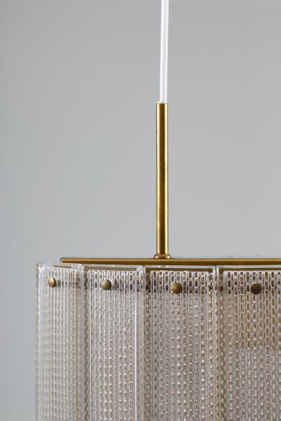 Falkenbergs Belysning Swedish Mid Century Modern Pendant in Glass and Brass by Falkenbergs