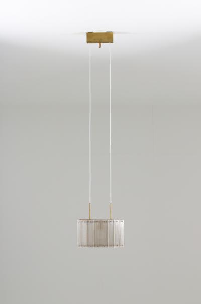  Falkenbergs Belysning Swedish Mid Century Modern Pendant in Glass and Brass by Falkenbergs