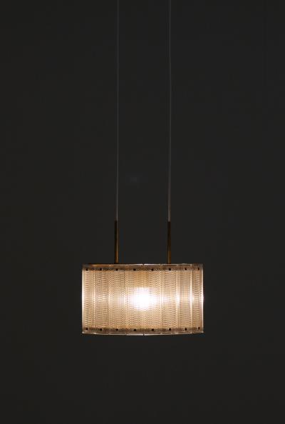  Falkenbergs Belysning Swedish Mid Century Modern Pendant in Glass and Brass by Falkenbergs