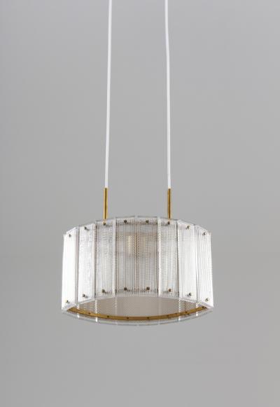  Falkenbergs Belysning Swedish Mid Century Modern Pendant in Glass and Brass by Falkenbergs