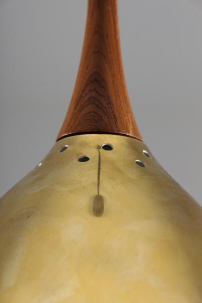  Falkenbergs Belysning Swedish Pendant in Rosewood and Perforated Brass by Falkenberg