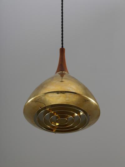  Falkenbergs Belysning Swedish Pendant in Rosewood and Perforated Brass by Falkenberg
