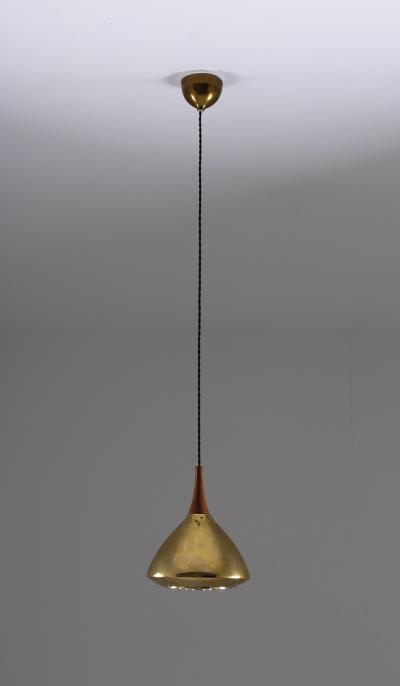  Falkenbergs Belysning Swedish Pendant in Rosewood and Perforated Brass by Falkenberg