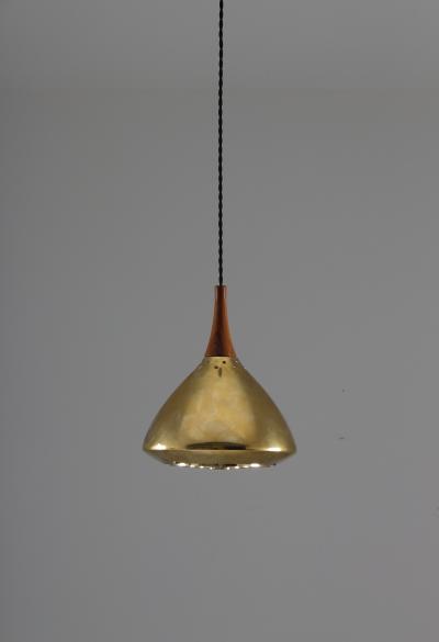  Falkenbergs Belysning Swedish Pendant in Rosewood and Perforated Brass by Falkenberg