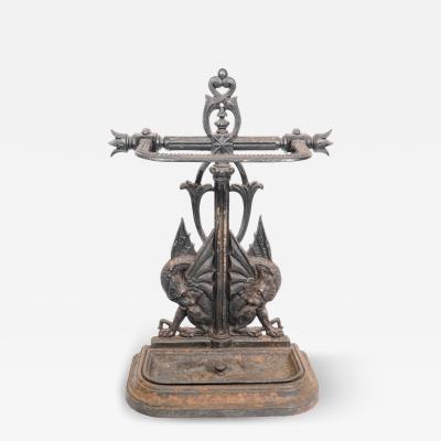  Falkirk Foundry Falkirk an Aesthetic Movement Cast Iron Stick Stand with Mythical Dragons