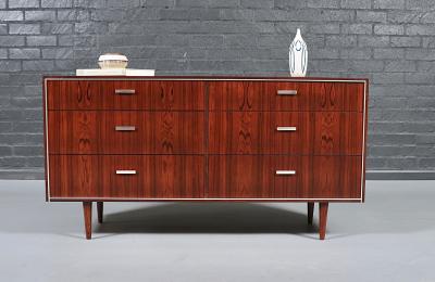  Falster Danish Modern Rosewood Dresser w Steel Accents by Falster