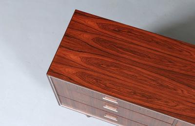  Falster Danish Modern Rosewood Dresser w Steel Accents by Falster