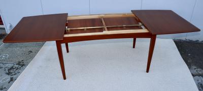  Falster Falster M belfabrik Danish Teak Dining Table With Two Hidden Leaves 1960s