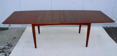 Falster Falster M belfabrik Danish Teak Dining Table With Two Hidden Leaves 1960s