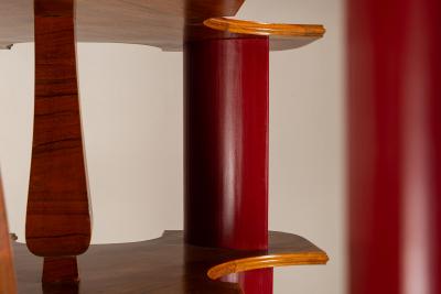  Fantoni Large Display Cabinet in Wood and Lacquer attr to Fantoni Italy 1950s