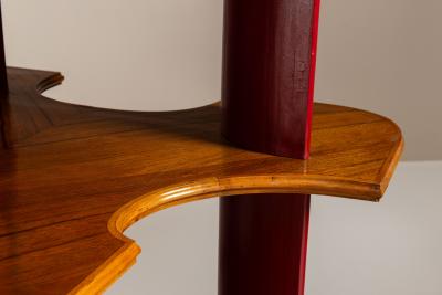  Fantoni Large Display Cabinet in Wood and Lacquer attr to Fantoni Italy 1950s