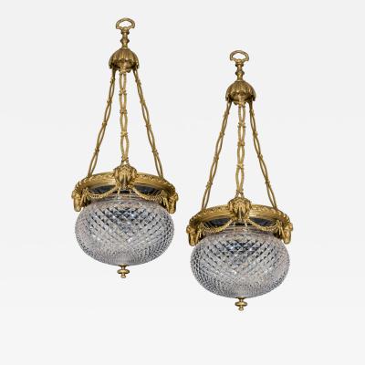  Faraday Sons A PAIR OF EARLY 20TH CENTURY GILT BRONZE BOWL LIGHTS BY FARADAY SON
