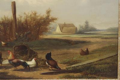  Farmyard Fowl oil on panel c 1868 Johan Lodewijk Van Leemputten