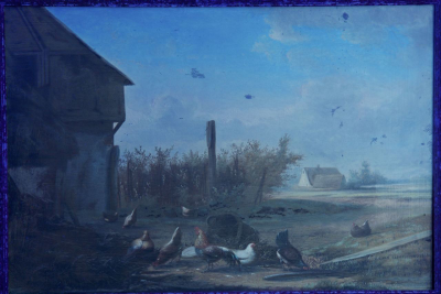  Farmyard Fowl oil on panel c 1868 Johan Lodewijk Van Leemputten