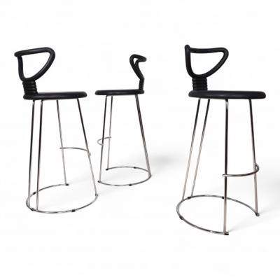  Fasem Fasem Italia 3 piece set of postmodern bar stools by Nobu Tanigawa 1990