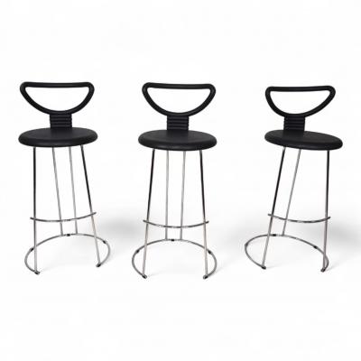  Fasem Fasem Italia 3 piece set of postmodern bar stools by Nobu Tanigawa 1990