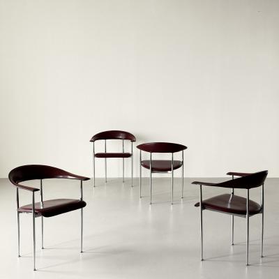  Fasem Gianfranco Gualtierotti and Giancarlo Vegni four chairs no P40 early 1980s