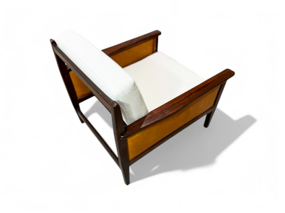  Fatima Arquitetura Interiores FAI Armchair in Rosewood Leather Linen Fatima 1960s Lot 503