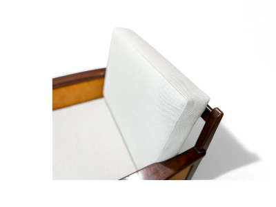  Fatima Arquitetura Interiores FAI Armchair in Rosewood Leather Linen Fatima 1960s Lot 503