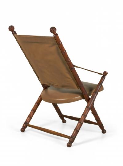  Faux Bamboo Folding Leather Sling Chair