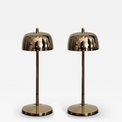  Federico de Majo SET OF 2 THETA PRO LED TABLE LAMP IN POLISHED ROSE GOLD PLATED