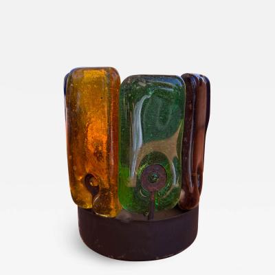  Feders 1970s Feders Votive Candle Holder Colored Glass Felipe Delfinger Mexico
