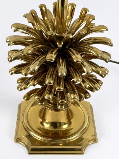  Feese Set of Two Large Exceptional Brass Pine Cone Table Lamps by Feese Germany 1980s