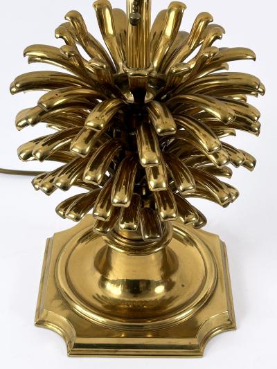  Feese Set of Two Large Exceptional Brass Pine Cone Table Lamps by Feese Germany 1980s